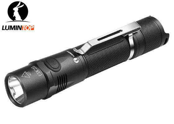 China Self - Defense / Outdoor Rechargeable LED Flashlight 10506cd Beam Inensity supplier